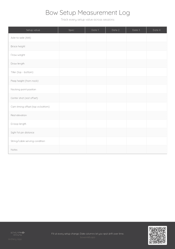 Bow Setup Measurement Log