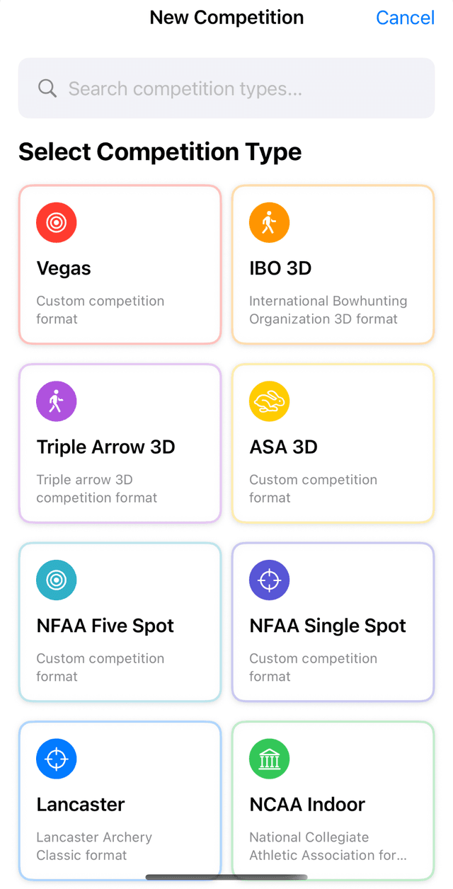 Competition Tracking - Score 3D and field rounds